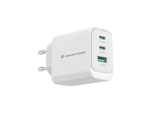 Conceptronic ALTHEA21W65 Universal Mobile Device Charger White AC Quick Charge Indoor