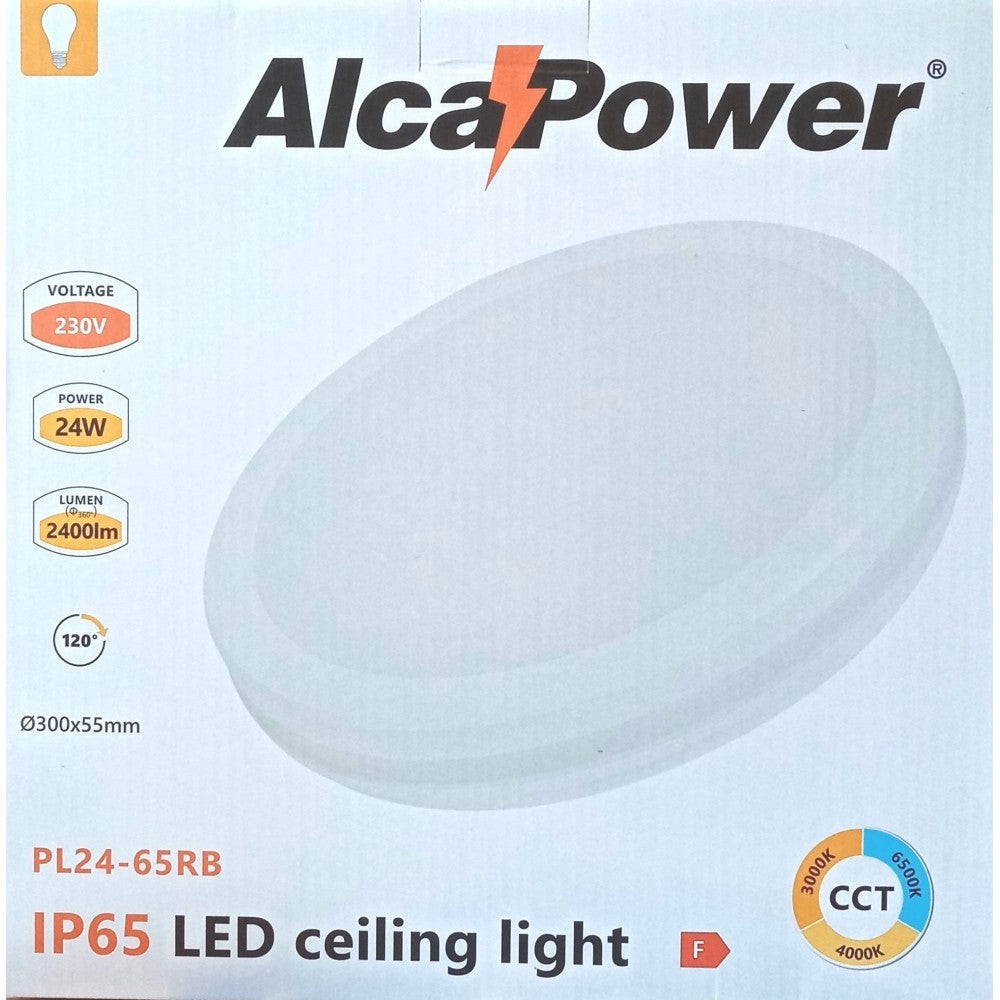 Alca Power Plafoniera LED Tonda 24w 2400lm Ip65 - per Esterni Ed Interni
