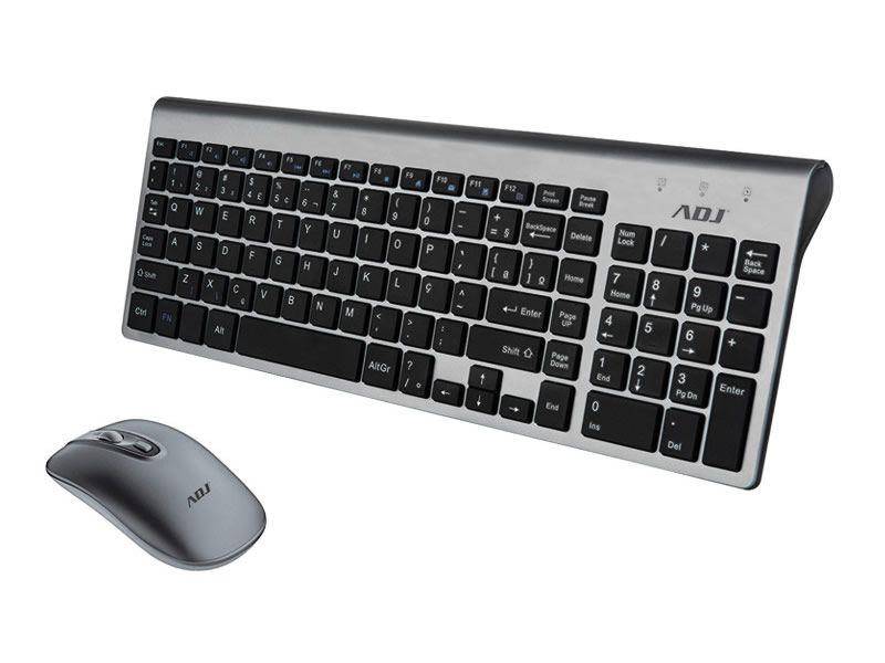 Adj Kit Tastiera E Mouse Wifi Platinum Gy 1000dpi 112 Tasti Silver Black