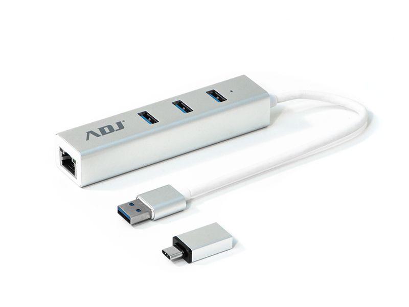 Adj Hub USB 3.0 3 Porte Adattatore Type-c Sl 3xusb 3.0 + Rj45