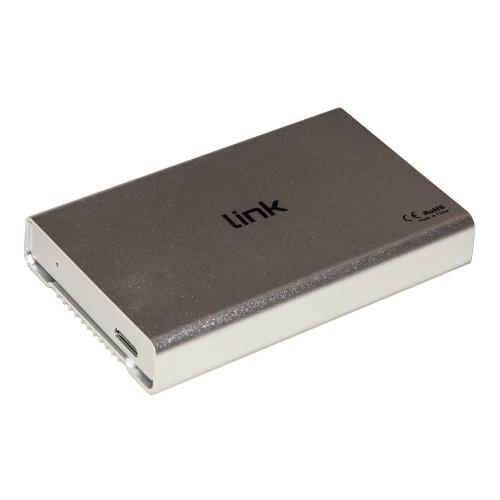 Link Box Esterno USB 3.0 per HDD SATA 2,5" Fino a 12,5 Mm Di Spessore Alloggiamento in Alluminio Silver