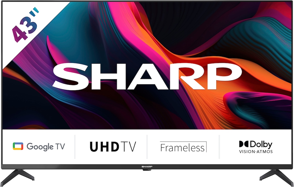 Sharp LED-Fernseher »SHARP 43GL4260E Google TV 108 Cm (43 Zoll) 4K Ultra HD Google TV«, 108 Cm/43 Zoll, 4K Ultra HD, Google TV-Smart-TV