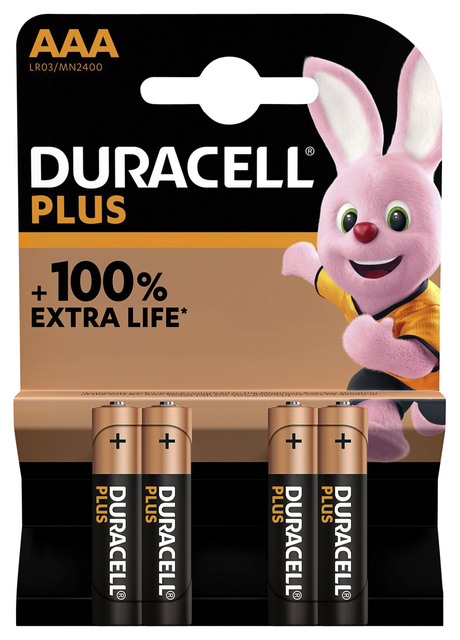 Duracell Plus Power AAA Batteries 4 Pack - Multi