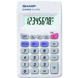 Sharp 8 Digit Battery Calculator (White)
