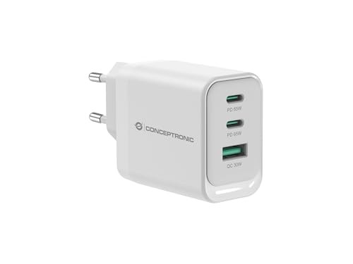 Conceptronic ALTHEA21W65 Universal Mobile Device Charger White AC Quick Charge Indoor
