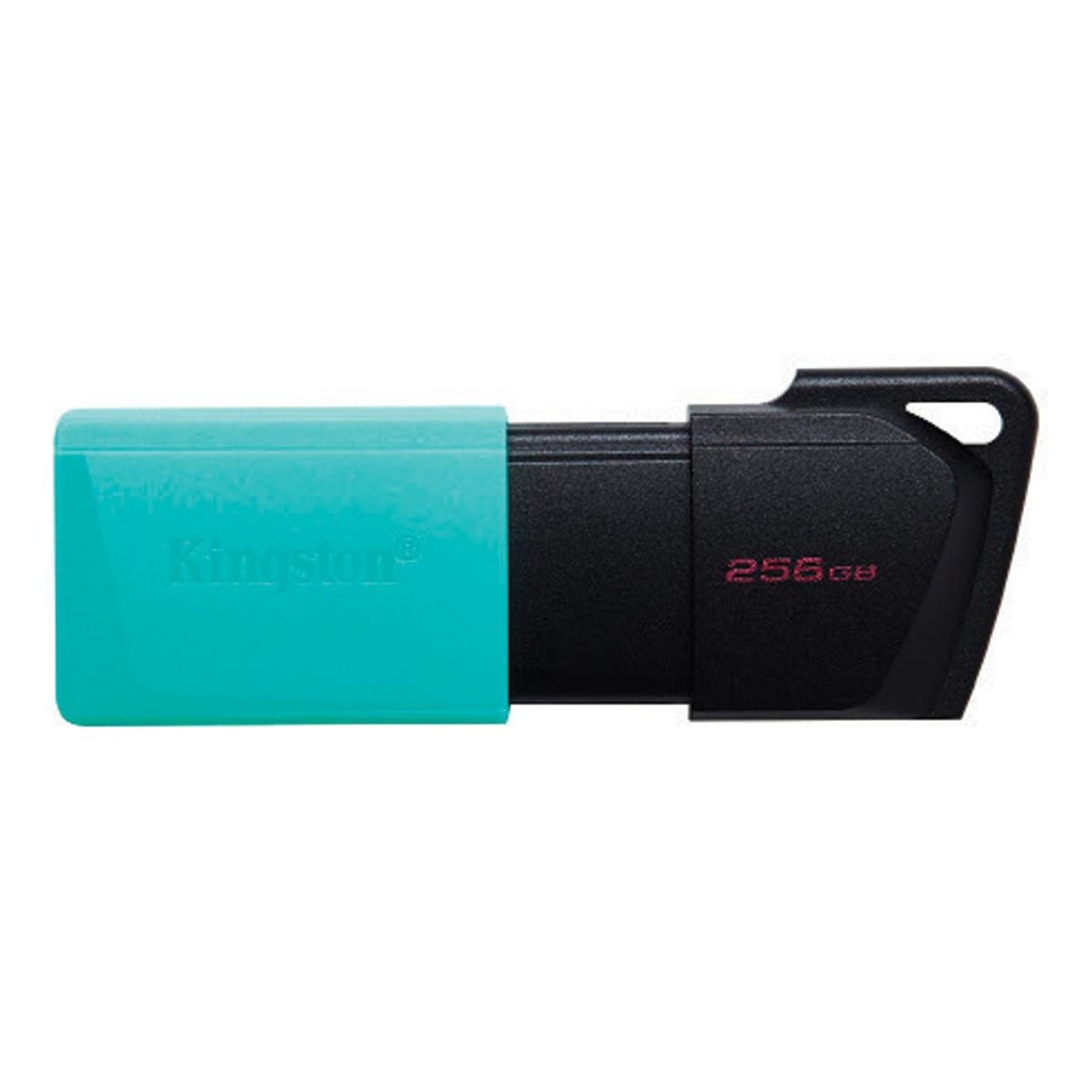 Kingston DataTraveler ExodiaM DTXM/256GB USB Flash Drive, 256GB, USB 3.2, Turquoise / Black, Moving Cap Design