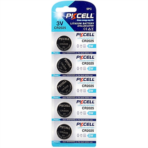 PK Cell CR2025-5B 3.0V Multipurpose Flat Lithium Manganese Battery  