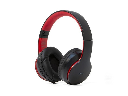 Adj Cuffia Con Microfono Bluetooth Deep Plus Smartphone E Tablet Black Red